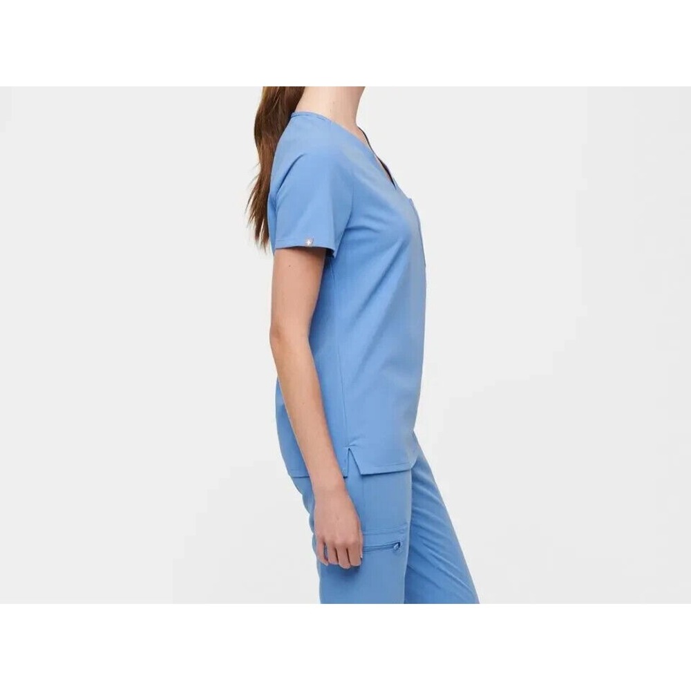 Figs Catarina One-Pocket Scrab Top Women L EUC V-neck Short Sleeve StretchFW1000 - Picture 10 of 11